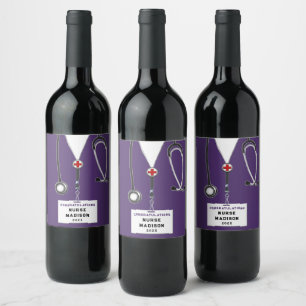 Nurse Graduation Wine Label