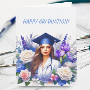 Nurse Graduation with Iris and Roses Card