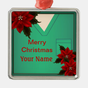 Nurse Green Scrubs Christmas Premium Ornament 5