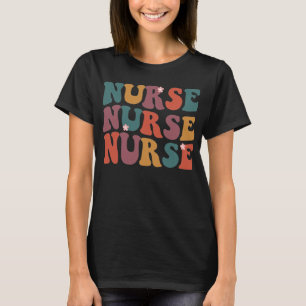Nurse Groovy Retro Colourful Design Future T-Shirt