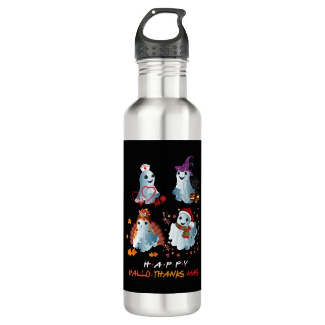 Nurse Hallo-thamks-mas Classic Shirts 710 Ml Water Bottle (Front)