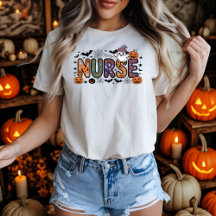 Nurse Halloween Cartoon Spooky Letters Design