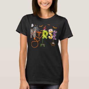 Nurse Halloween Costume Scary Stethoscope Heartbea T-Shirt