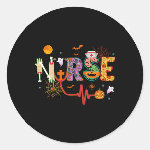 Nurse Halloween Costume Stethoscope Heartbeat Pump Classic Round Sticker
