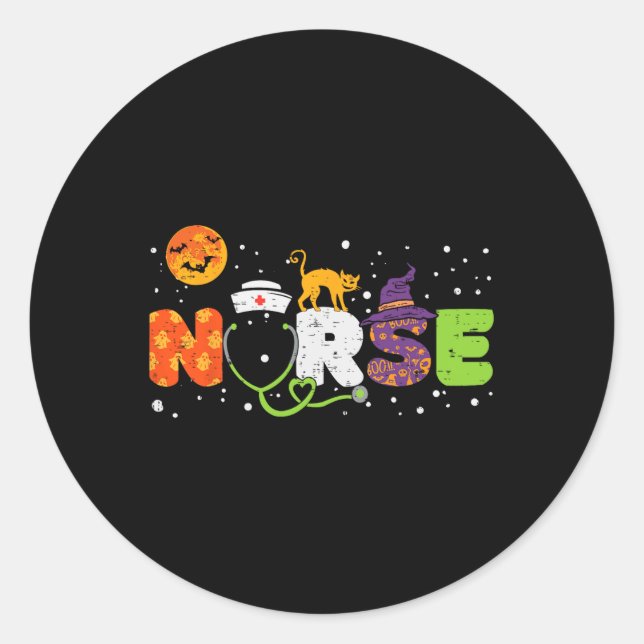 Nurse Halloween Costume Stethoscope Heartbeat Pump Classic Round Sticker (Front)
