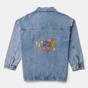 Nurse Halloween Costume Stethoscope Heartbeat Pump Denim Jacket