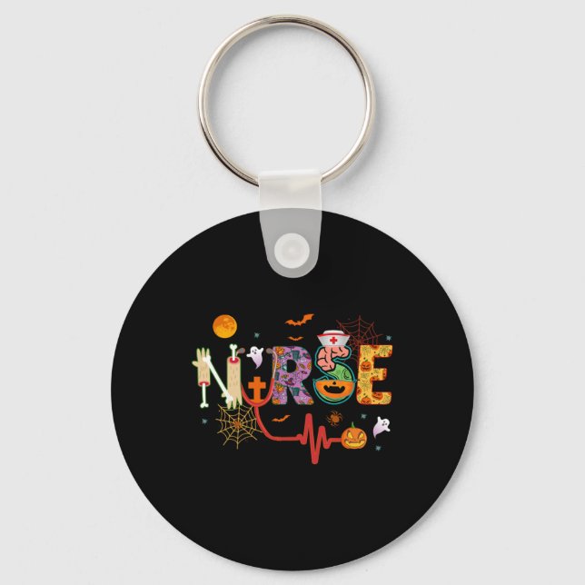 Nurse Halloween Costume Stethoscope Heartbeat Pump Key Ring (Front)