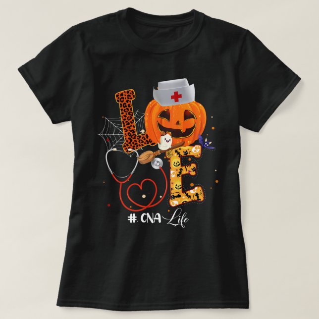 Nurse Halloween Costumes For Women Wth Love CNA Li T-Shirt (Design Front)