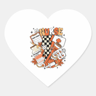 Nurse Halloween Cute Fall Heart Sticker