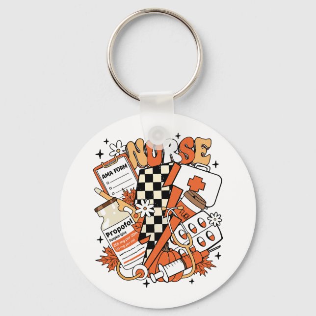 Nurse Halloween Cute Fall  Key Ring (Front)