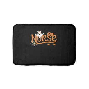 Nurse Halloween Cute Ghost and Pumpkin Essential T Bath Mat