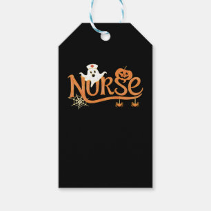 Nurse Halloween Cute Ghost and Pumpkin Essential T Gift Tags