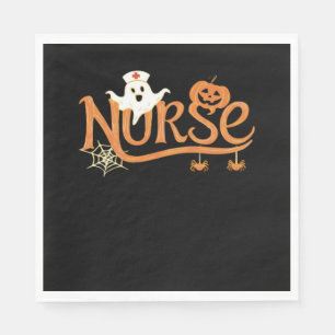 Nurse Halloween Cute Ghost and Pumpkin Essential T Napkin