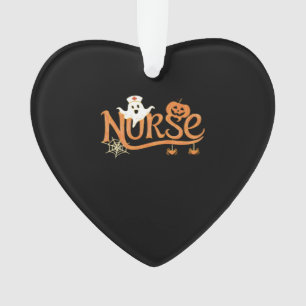 Nurse Halloween Cute Ghost and Pumpkin Essential T Ornament