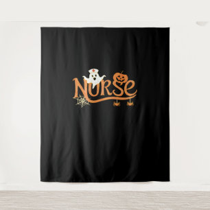 Nurse Halloween Cute Ghost and Pumpkin Essential T Tapestry