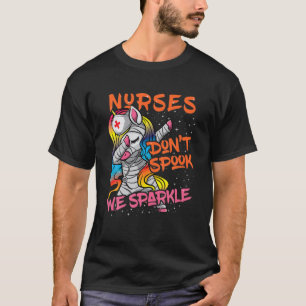 Nurse Halloween Dabbing Unicorn Mummy Nurse Hat T-Shirt
