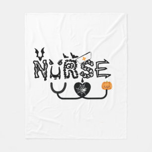 Nurse Halloween Funny Ghost halloween nursing Fleece Blanket