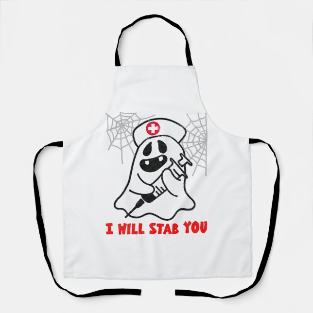 Nurse Halloween ghost Apron (Front)