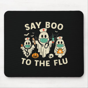 Nurse Halloween Ghost Crew Vaccine Say Boo To The  Mouse Mat