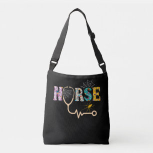Nurse Halloween Gift With Pumpkin Boo Spider Crossbody Bag
