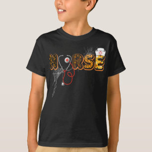 Nurse Halloween Gift With Pumpkin Boo Spider T-Shirt