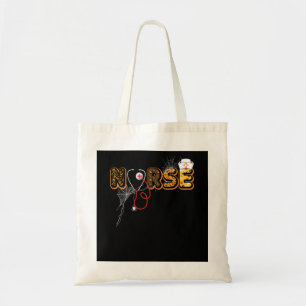 Nurse Halloween Gift With Pumpkin Boo Spider Tote Bag