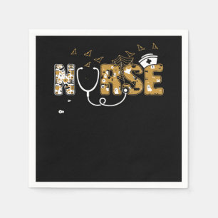 Nurse Halloween Gift With Pumpkin Boo Spider Witch Napkin