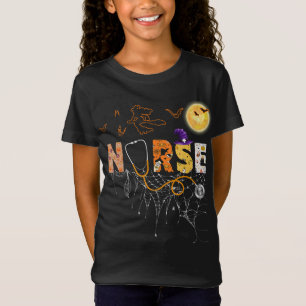 Nurse Halloween Gift With Pumpkin Boo Spider Witch T-Shirt