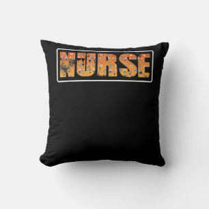 Nurse Halloween Gift With Pumpkin Spider Witch Hat Cushion