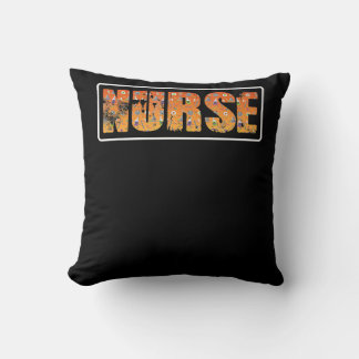 Nurse Halloween Gift With Pumpkin Spider Witch Hat Cushion