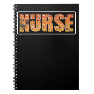 Nurse Halloween Gift With Pumpkin Spider Witch Hat Notebook