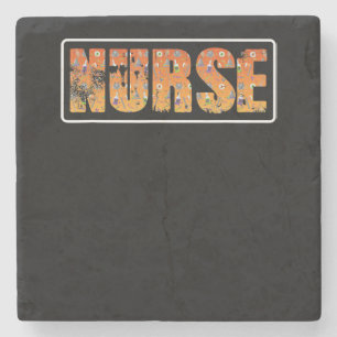 Nurse Halloween Gift With Pumpkin Spider Witch Hat Stone Coaster