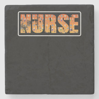 Nurse Halloween Gift With Pumpkin Spider Witch Hat Stone Coaster
