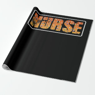 Nurse Halloween Gift With Pumpkin Spider Witch Hat Wrapping Paper