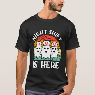 Nurse Halloween Men Women Night Shift Crew Ghost T-Shirt
