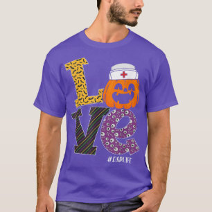 Nurse Halloween Pumpkin Costume Love DSP Nurse Lif T-Shirt