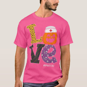 Nurse Halloween Pumpkin Costume Love PACU Nurse Li T-Shirt