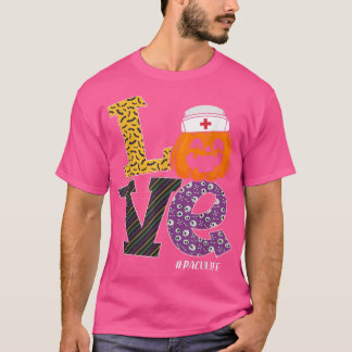 Nurse Halloween Pumpkin Costume Love PACU Nurse Li T-Shirt
