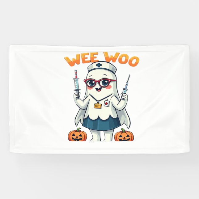 Nurse Halloween ready Classic T-Shirt Banner (Horizontal)