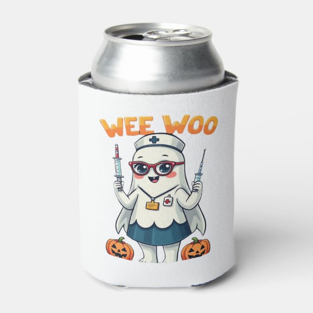 Nurse Halloween ready Classic T-Shirt Can Cooler (Can Front)