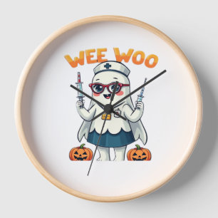 Nurse Halloween ready Classic T-Shirt Clock