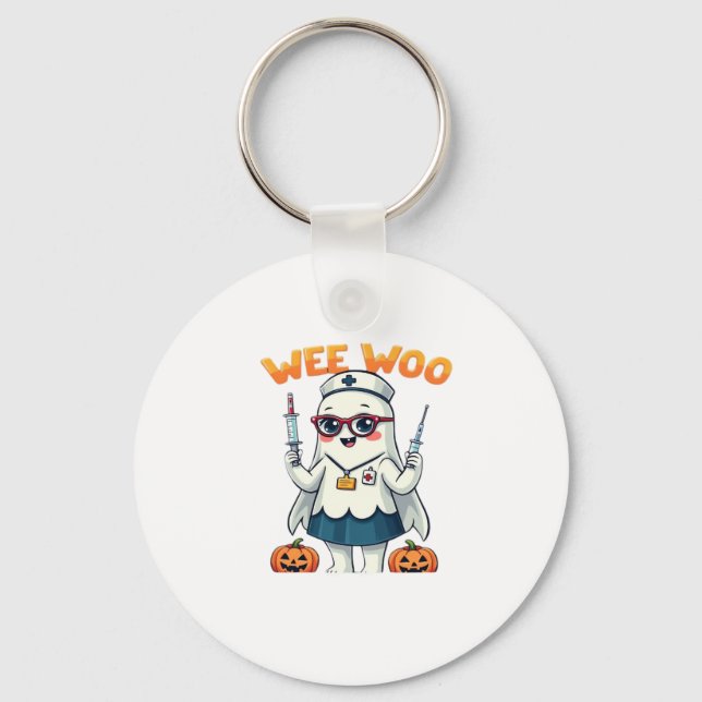 Nurse Halloween ready Classic T-Shirt Key Ring (Front)
