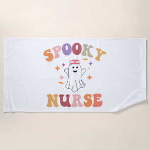 Nurse Halloween Shirt - Spooky Nurse Halloween Beach Towel