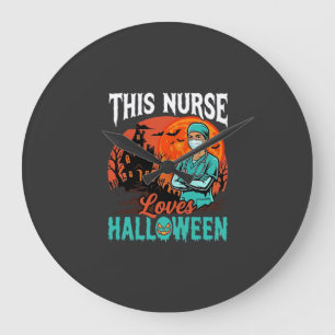 Nurse Halloween Spooky Healthcare Design_1 Large Clock