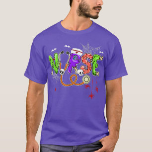 Nurse Halloween Stethoscope Heartbeat Pumpkin Men T-Shirt