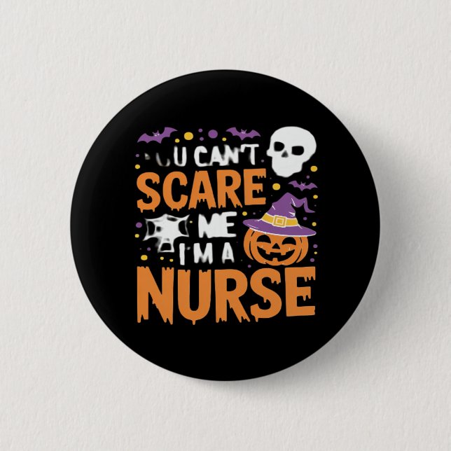 Nurse Halloween Witch Funny Nursing Essential T-Sh 6 Cm Round Badge (Front)