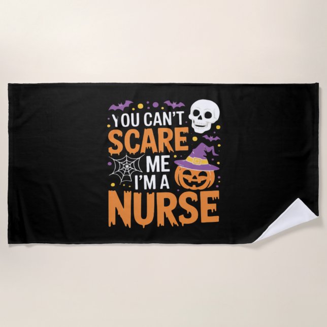 Nurse Halloween Witch Funny Nursing Essential T-Sh Beach Towel (Front)