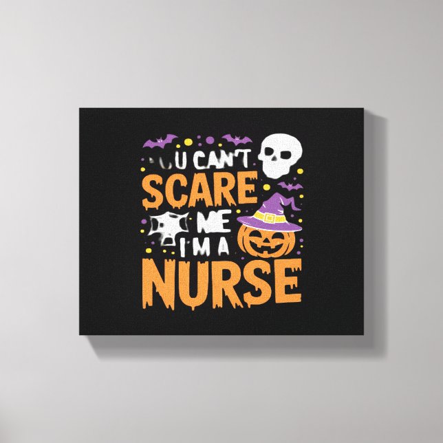 Nurse Halloween Witch Funny Nursing Essential T-Sh Canvas Print (Front)