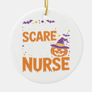 Nurse Halloween Witch Funny Nursing Essential T-Sh Ceramic Tree Decoration