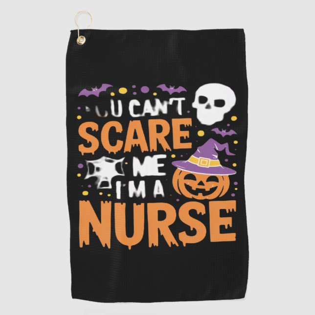 Nurse Halloween Witch Funny Nursing Essential T-Sh Golf Towel (Front)